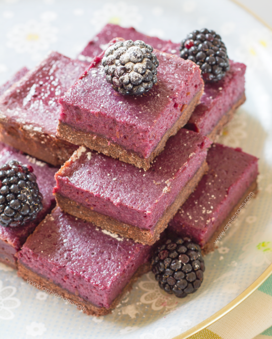 Chocolate And Blackberry Shortbread Bars