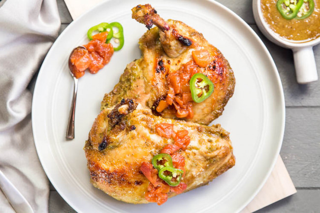 Jalapeno Chicken with Peach Compote