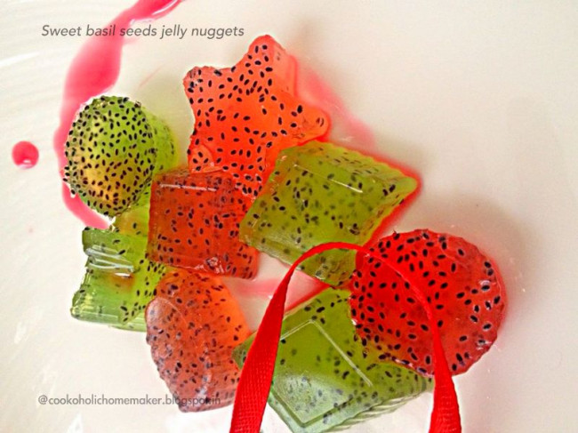 Basil seeds jelly nuggets