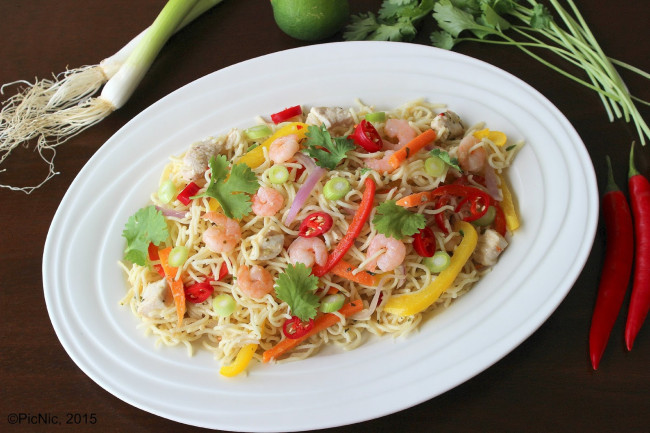 Thai Chicken and Shrimp Noodles