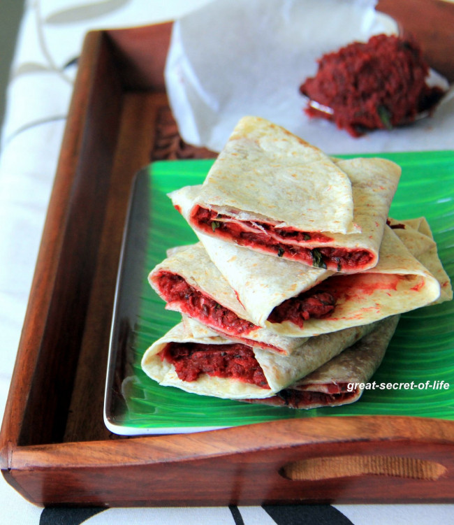 Beetroot Wrap - Healthy Kids lunch box item - Perfect Brunch recipe
