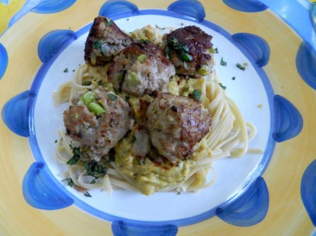 Linguini with Veal Meatballs and Squash-Sage Sauce
