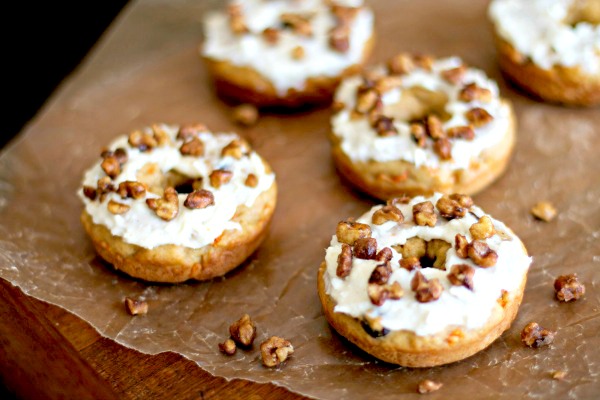 Carrot Cake Donuts With Brandy Candied Walnuts