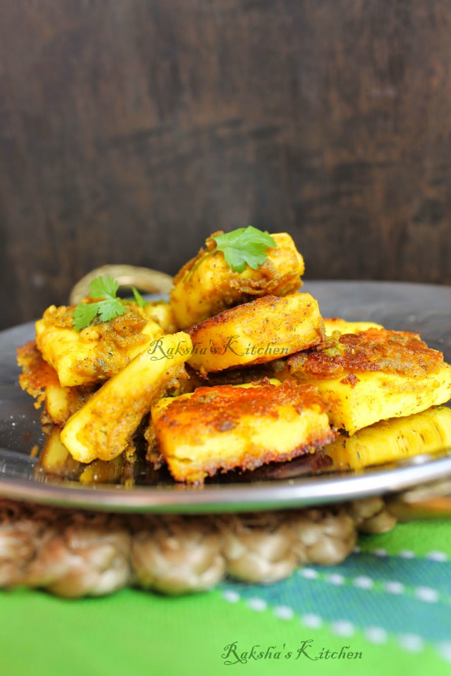 Tava Fried Paneer - Pan Fried Cottage Cheese 