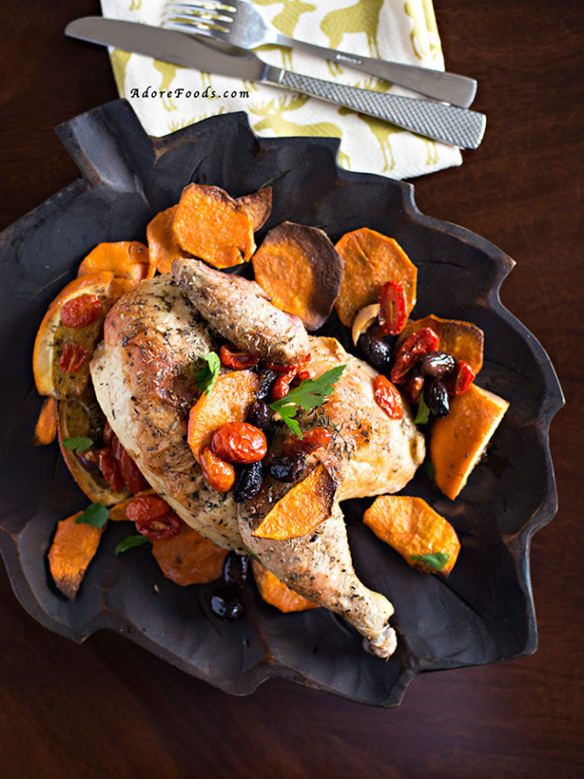 Roasted Chicken With Oranges Olives And Parsley