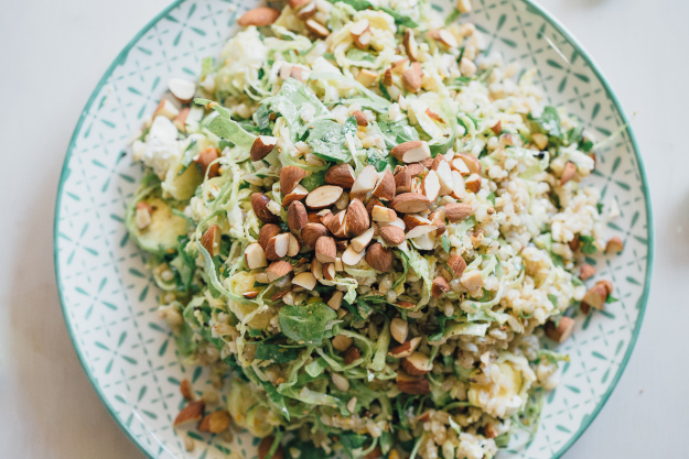BARLEY AND BRUSSELS SPROUTS SALAD WITH ORANGE VINAIGRETTE