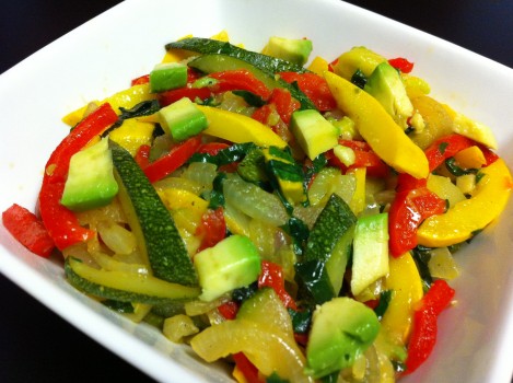 Stir Fried Zucchini and Red Peppers