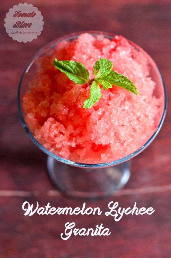 Watermelon Lychee Granita Recipe - Easy Dessert Recipes