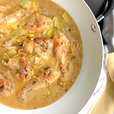 Chicken with Leeks in a Creamy Mustard Sauce
