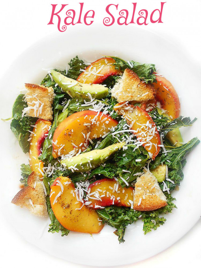 Kale Salad With Peaches and Coconut
