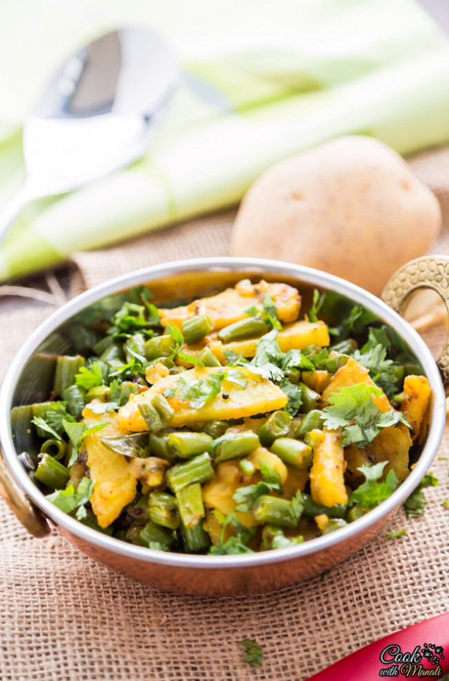 Aloo Beans - Spiced Potatoes with Green Beans