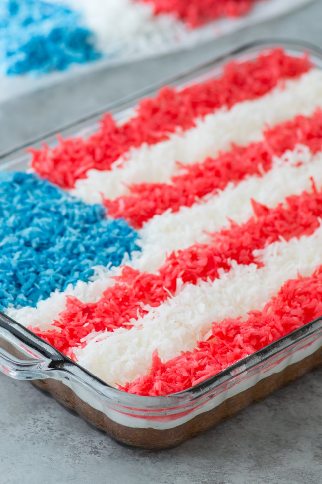 American Flag Coconut Cake