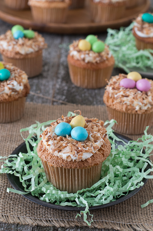 Angel Food Bird Nest Cupcakes