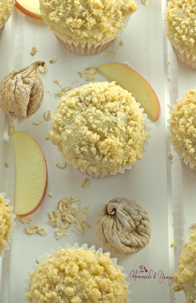 Apple Fig and Oatmeal Muffins