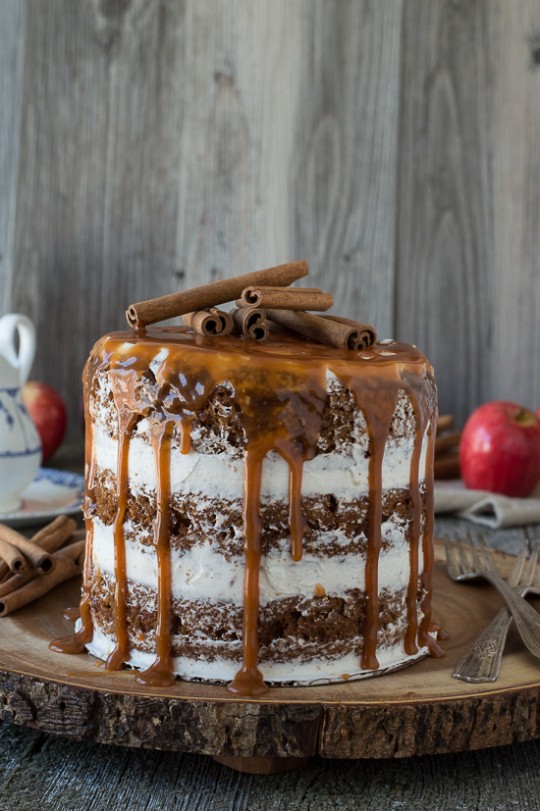 Apple Spice Cake With Caramel Drizzle