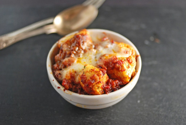 baked ricotta gnocchi with meat sauce