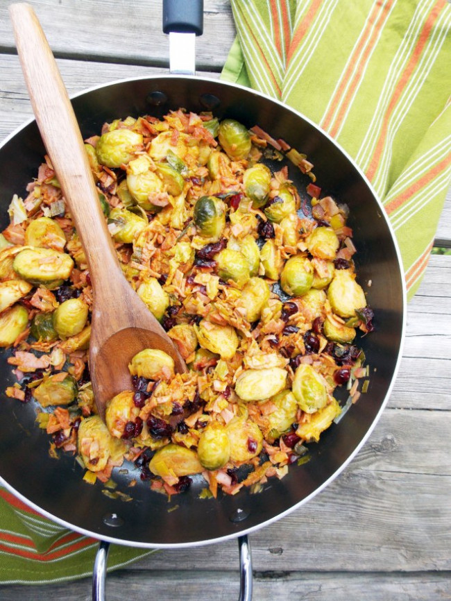 Brussels Sprouts with Bacon and Cranberries