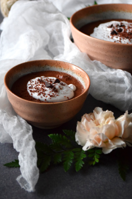 Chocolate & Lavender Mousse, Coconut Whipped Cream