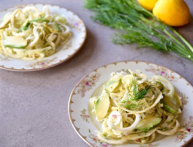 Fennel Celery Root Salad with Dill and Avocado