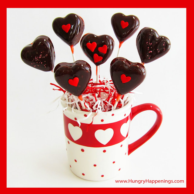 Valentine’s Day Sweets – Cherry Heart Pops with Chewy Chocolate Centers