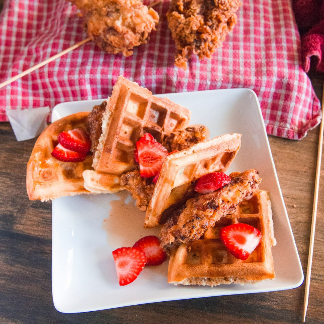 Skillet Fried Chicken and Waffles - Dad With A Pan