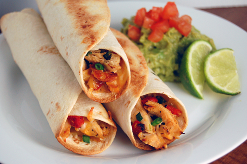 Baked Chicken & Roasted Red Pepper Taquitos