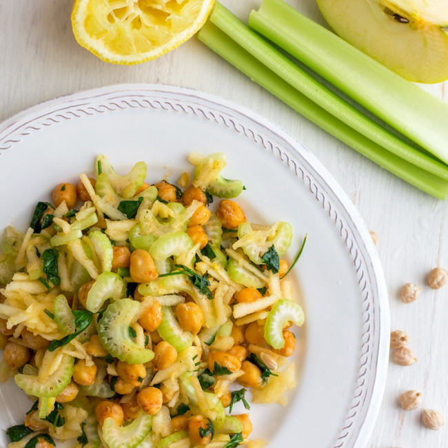 Healthy Chickpea Salad with Apple and Celery