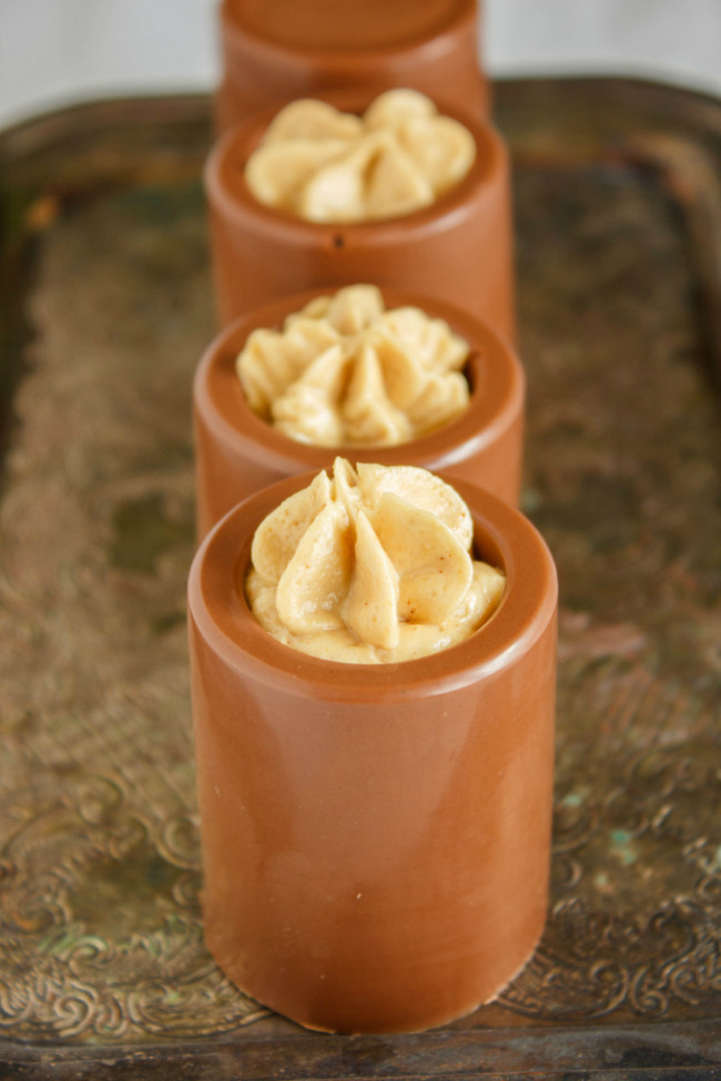 Chocolate Shot Glasses with Peanut Butter Mousse