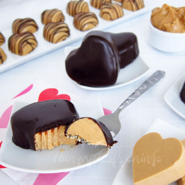 Fudgy Peanut Butter and Chocolate Valentine’s Day Hearts