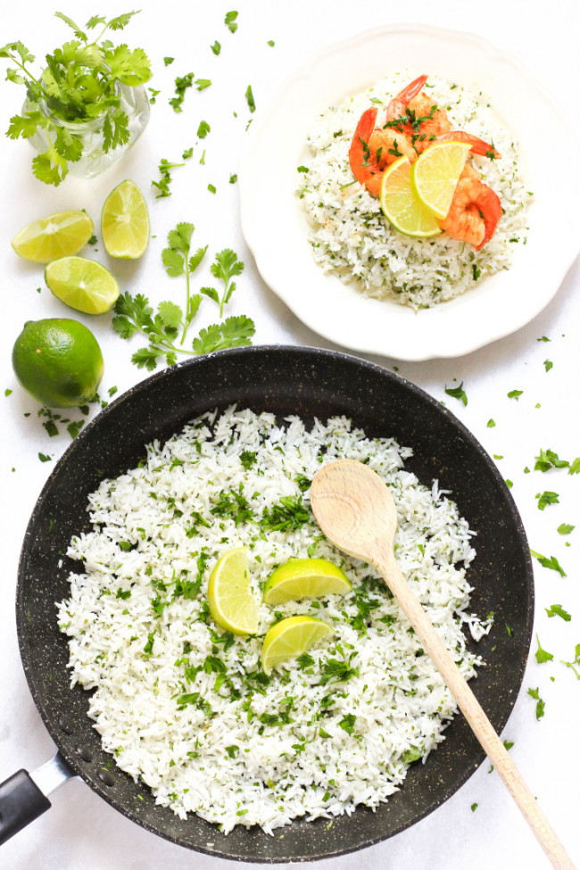 Cilantro Lime Rice with Curried Shrimp