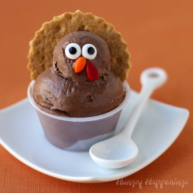 Healthy Thanksgiving Dessert – Cocoa Banana Ice Cream Turkeys