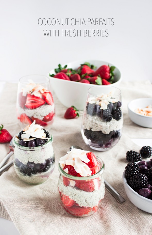 Coconut Chia Parfaits With Fresh Berries