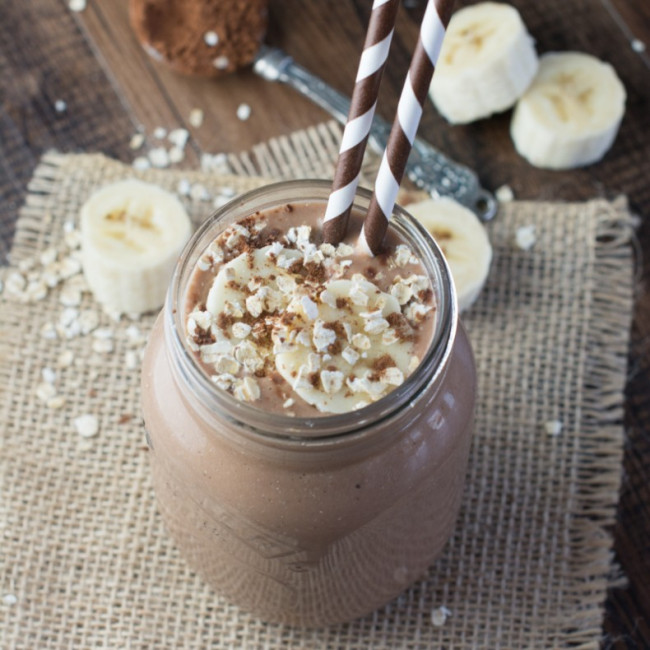Coconut Banana and Chocolate Breakfast Smoothie