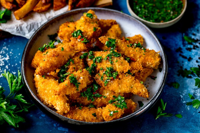 Crispy Chicken Tenders with Chimichurri