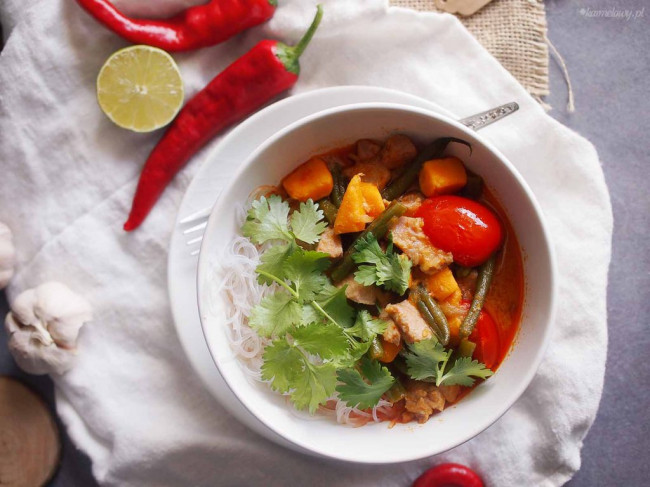 Red Curry With Fish, Beans And Sweet Potato