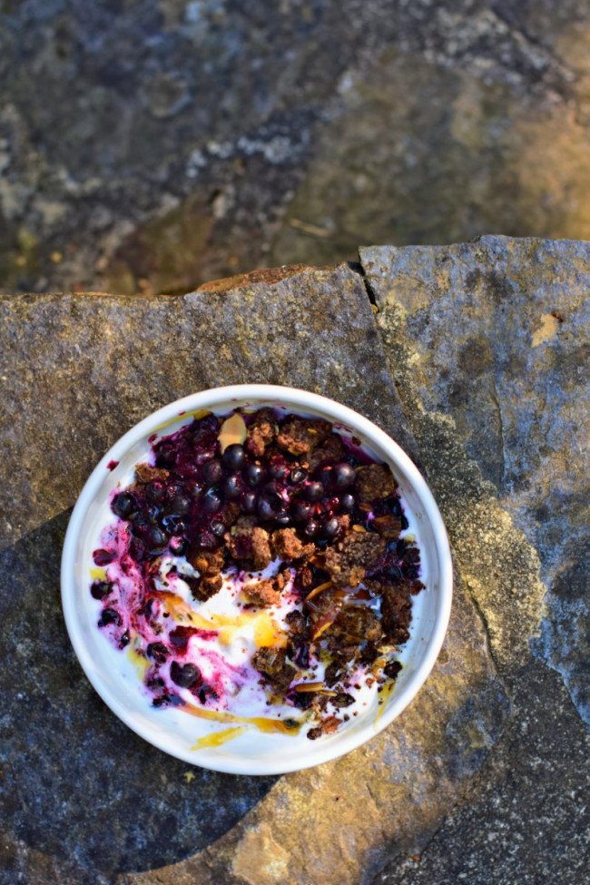 Wild Blueberries Breakfast Bowl And Cacao Crumble
