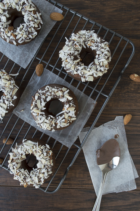 Double Chocolate Coconut Almond Donuts