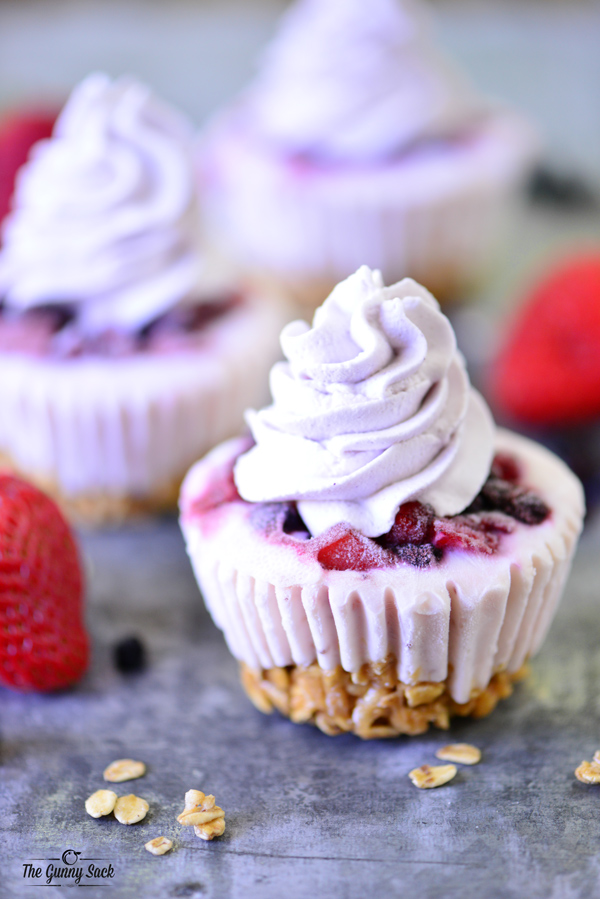Double Berry Frozen Yogurt Cupcakes - The Gunny Sack