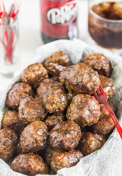 Dr Pepper Glazed Jalapeno Meatballs
