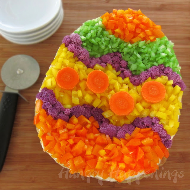 This Easter have fun decorating an Easter Egg Veggie Pizza