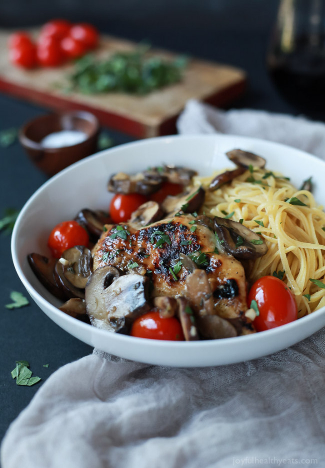 Easy Chicken Marsala with Blistered Tomatoes 
