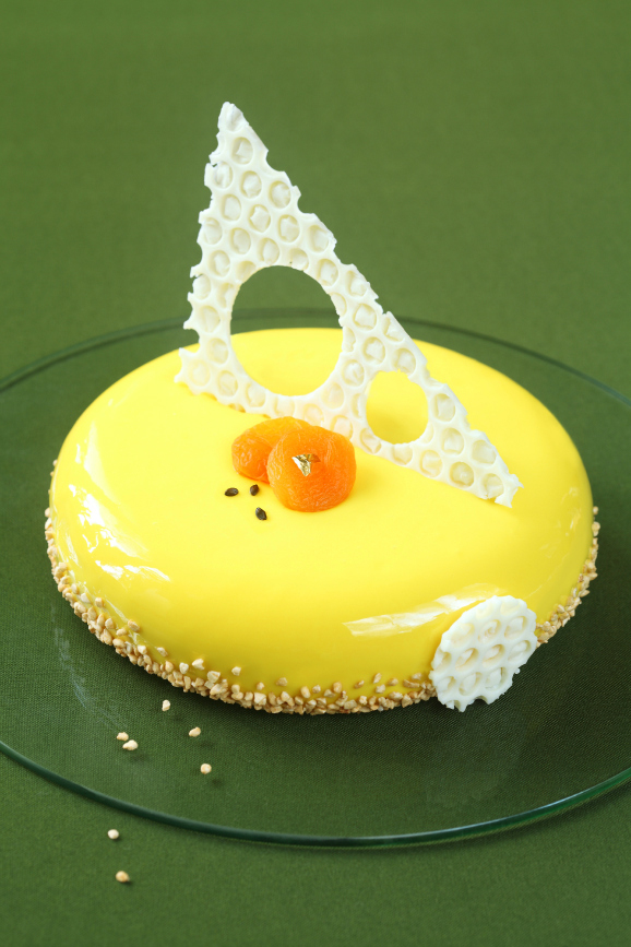 Honey, Sea-buckthorn and Apricot Yellow Entremet Cake