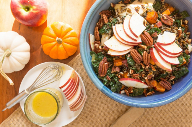 Wild Rice With Apples, Kale And Cider Vinaigrette