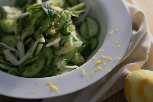 fennel salad with lemon zest and mint
