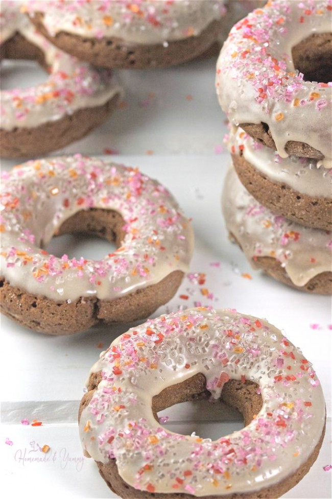Gluten Free Baked Chocolate Chile Mocha Donuts