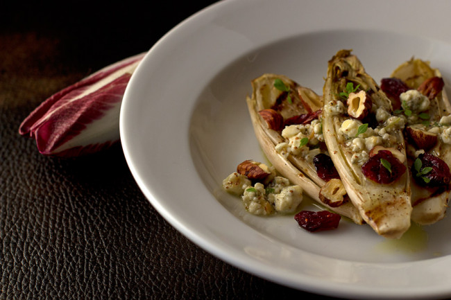Grilled Endive Wedge with Blue Cheese Vinaigrette