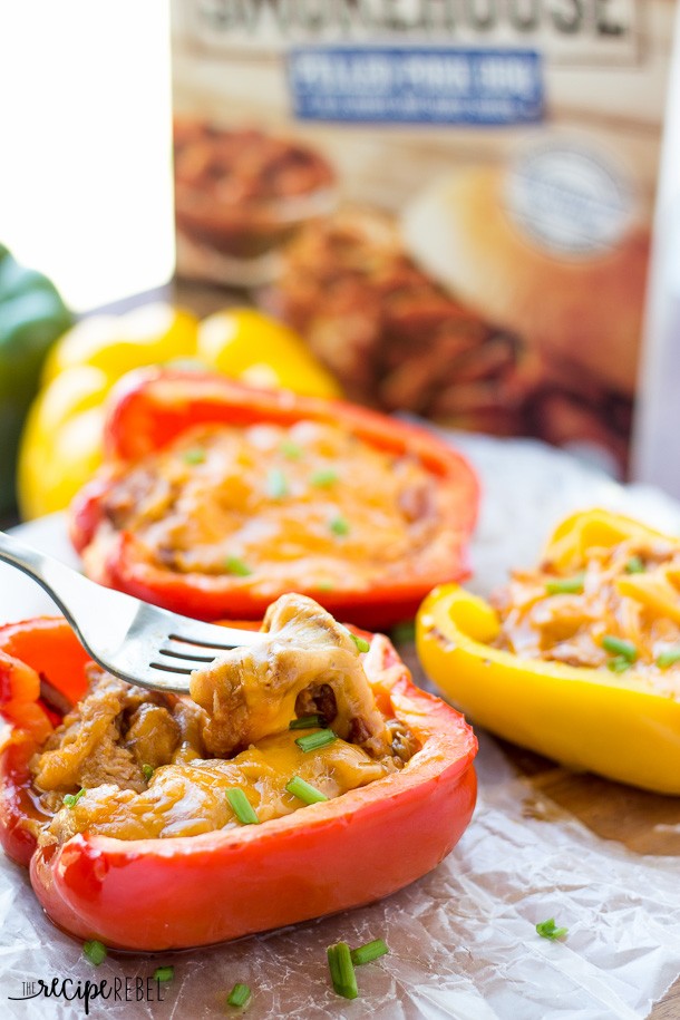 Grilled Pulled Pork Stuffed Peppers