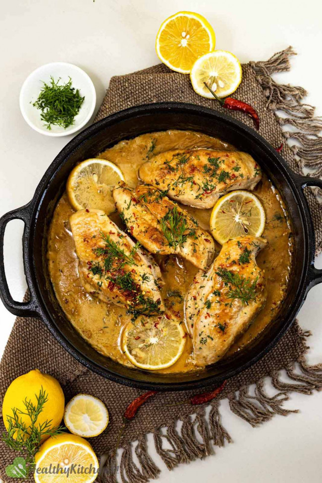 Healthy Lemon Chicken Recipe With Creamy Herb Sauce In 25 Minutes