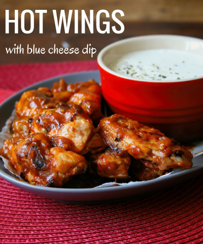 Hot Wings with Blue Cheese Dip