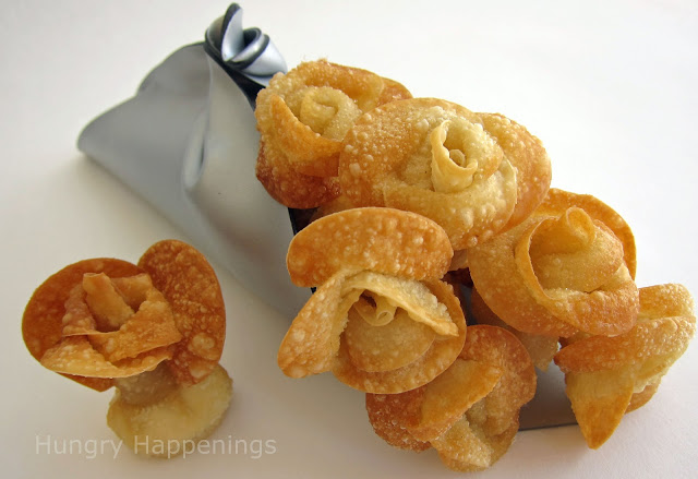 A Beautiful Bouquet of Fried Won Ton Roses